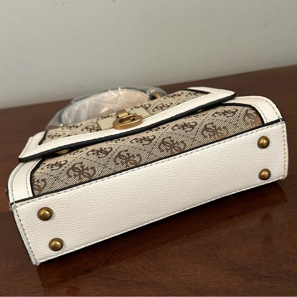 Guess Stephi Jacquard Logo Micro Mini Bag in brown - Picture 4 of 11